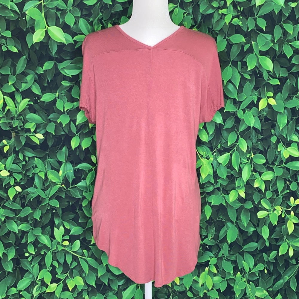 PINK RELAXED FIT V-NECK POCKET SHIRT · SIZE S - Picture 2 of 4
